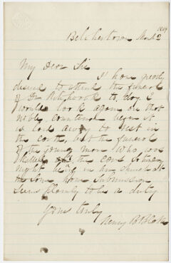 Thumbnail for Henry B. Blake letter to William Augustus Stearns?, 1864 March 2