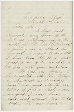 Thumbnail for Artemas Dean letter to William Augustus Stearns, 1864 March 1 - Image 1