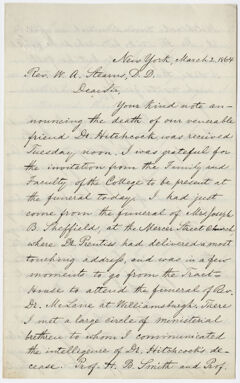 Thumbnail for Ornan Eastman letter to William Augustus Stearns, 1864 March 2 - Image 1