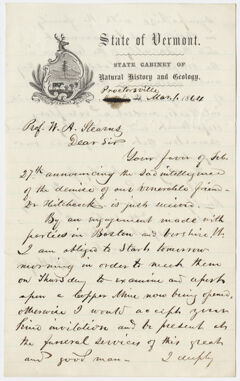 Thumbnail for Albert David Hager letter to William Augustus Stearns, 1864 March 1 - Image 1