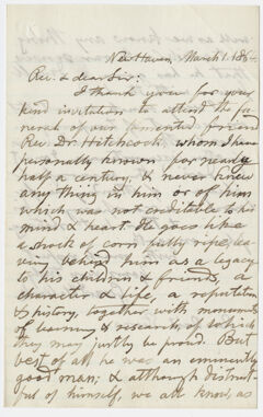 Thumbnail for Gerard Hallock letter to William Augustus Stearns, 1864 March 1 - Image 1