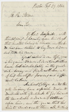 Thumbnail for Edward Norris Kirk letter to William Augustus Stearns, 1864 February 29 - Image 1