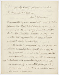 Thumbnail for Benjamin Silliman letter to William Augustus Stearns, 1864 March 1 - Image 1