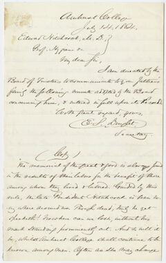 Thumbnail for Amherst College Board of Trustees minutes regarding Edward Hitchcock - Image 1