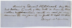 Thumbnail for Edward Hitchcock receipt of payment to Bridget McConville, 1854 September 1 - Image 1