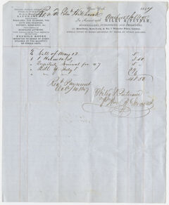 Thumbnail for Edward Hitchcock receipt of payment to Wiley & Putnam, 1847 October 4 - Image 1