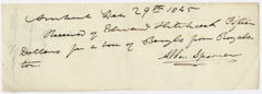 Thumbnail for Edward Hitchcock receipt of payment to Alden Spooner, 1845 December 29 - Image 1
