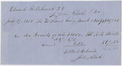 Thumbnail for Edward Hitchcock receipt of payment to John Clarke, 1858 July 14