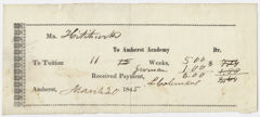 Thumbnail for Edward Hitchcock receipt of payment to Amherst Academy, 1845 March 20 - Image 1