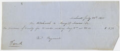 Thumbnail for Edward Hitchcock receipt of payment to Mary D. Adams, 1851 July 28 - Image 1