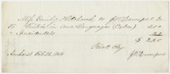 Thumbnail for Edward Hitchcock receipt of payment to Jesse Reed Davenport, 1854 February 28 - Image 1