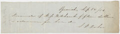 Thumbnail for Edward Hitchcock receipt of payment to S. P. Oakes, 1854 September 18 - Image 1