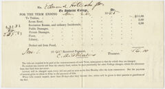 Thumbnail for Edward Hitchcock receipt of payment to Amherst College, 1845 November 1 - Image 1