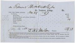 Thumbnail for Edward Hitchcock receipt of payment to Amherst College, 1848 January 14 - Image 1