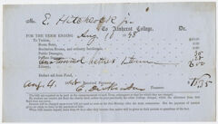 Thumbnail for Edward Hitchcock receipt of payment to Amherst College, 1848 August 4