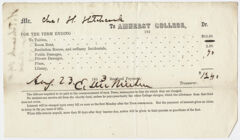 Thumbnail for Edward Hitchcock receipt of payment to Amherst College, 1853 August 23 - Image 1