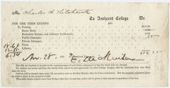 Thumbnail for Edward Hitchcock receipt of payment to Amherst College, 1853 November 28 - Image 1