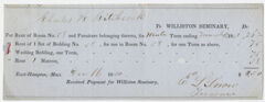 Thumbnail for Edward Hitchcock receipt of payment to Williston Seminary, 1850 December 16 - Image 1