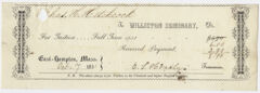 Thumbnail for Edward Hitchcock receipt of payment to Williston Seminary, 1851 October 7