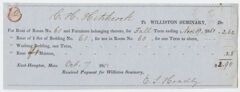 Thumbnail for Edward Hitchcock receipt of payment to Williston Seminary, 1851 October 7 - Image 1