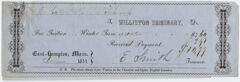Thumbnail for Edward Hitchcock receipt of payment to Williston Seminary, 1851 December - Image 1