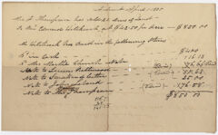 Thumbnail for Edward Hitchcock account sheet for land purchase