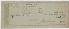 Thumbnail for Edward Hitchcock receipt of payment to the town of Amherst, 1850 - Image 1