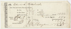 Thumbnail for Edward Hitchcock receipt of payment to the town of Amherst, 1852 - Image 1