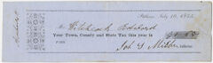 Thumbnail for Edward Hitchcock receipt of payment to the town of Pelham, 1854 - Image 1
