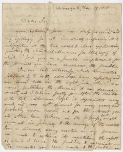 Thumbnail for Edmund March Blunt letter to Edward Hitchcock, 1818 December 19 - Image 1