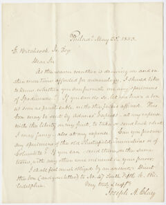 Thumbnail for Joseph Clay letter to Edward Hitchcock, 1853 May 20