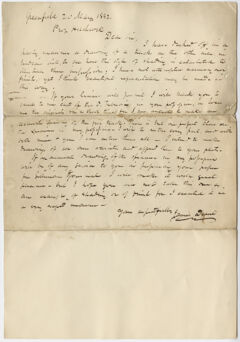 Thumbnail for James Deane letter to Edward Hitchcock, 1832 May 20 - Image 1