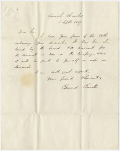 Thumbnail for Governor Edward Everett letter to Edward Hitchcock, 1837 September 1 - Image 1