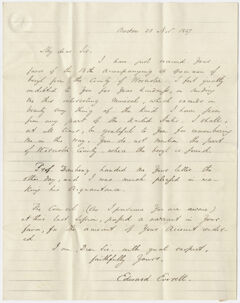 Thumbnail for Governor Edward Everett letter to Edward Hitchcock, 1837 November 25 - Image 1