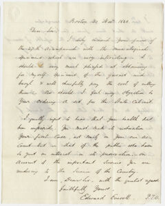 Thumbnail for Governor Edward Everett letter to Edward Hitchcock, 1838 November 30 - Image 1