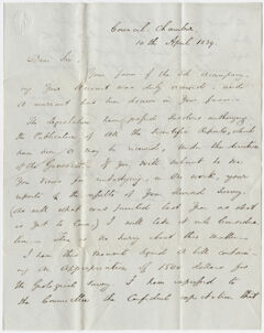 Thumbnail for Governor Edward Everett letter to Edward Hitchcock, 1839 April 10 - Image 1