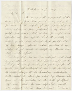 Thumbnail for Governor Edward Everett letter to Edward Hitchcock, 1839 June 5 - Image 1