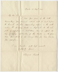 Thumbnail for Governor Edward Everett letter to Edward Hitchcock, 1839 August 21 - Image 1