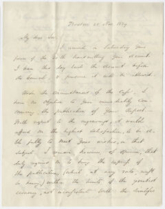 Thumbnail for Governor Edward Everett letter to Edward Hitchcock, 1839 November 25 - Image 1