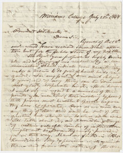 Thumbnail for Mark Hopkins letter to Edward Hitchcock, 1848 July 25 - Image 1