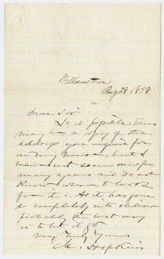Thumbnail for Mark Hopkins letter to Edward Hitchcock, 1858 August 28
