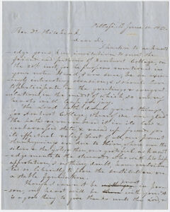Thumbnail for Heman Humphrey letter to Edward Hitchcock, 1848 June 16 - Image 1