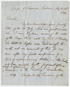Thumbnail for Richard Owen letter to Edward Hitchcock, 1844 August 30 - Image 1