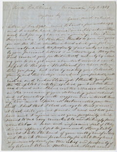 Thumbnail for Justin Perkins letter to Edward Hitchcock, 1849 July 9 - Image 1
