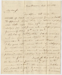 Thumbnail for Benjamin Silliman letter to Edward Hitchcock, 1821 July 27 - Image 1