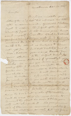 Thumbnail for Benjamin Silliman letter to Edward Hitchcock, 1821 September 20 - Image 1