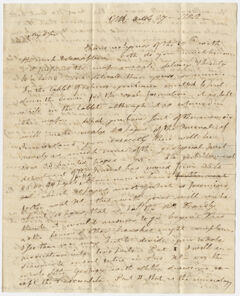 Thumbnail for Benjamin Silliman letter to Edward Hitchcock, 1822 October 27 - Image 1