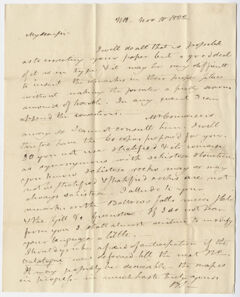 Thumbnail for Benjamin Silliman letter to Edward Hitchcock, 1822 November 18 - Image 1