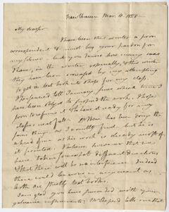 Thumbnail for Benjamin Silliman letter to Edward Hitchcock, 1828 March 10 - Image 1