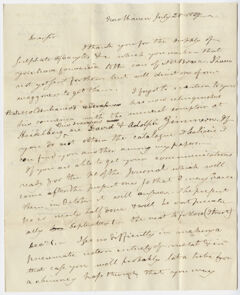 Thumbnail for Benjamin Silliman letter to Edward Hitchcock, 1827 July 28 - Image 1